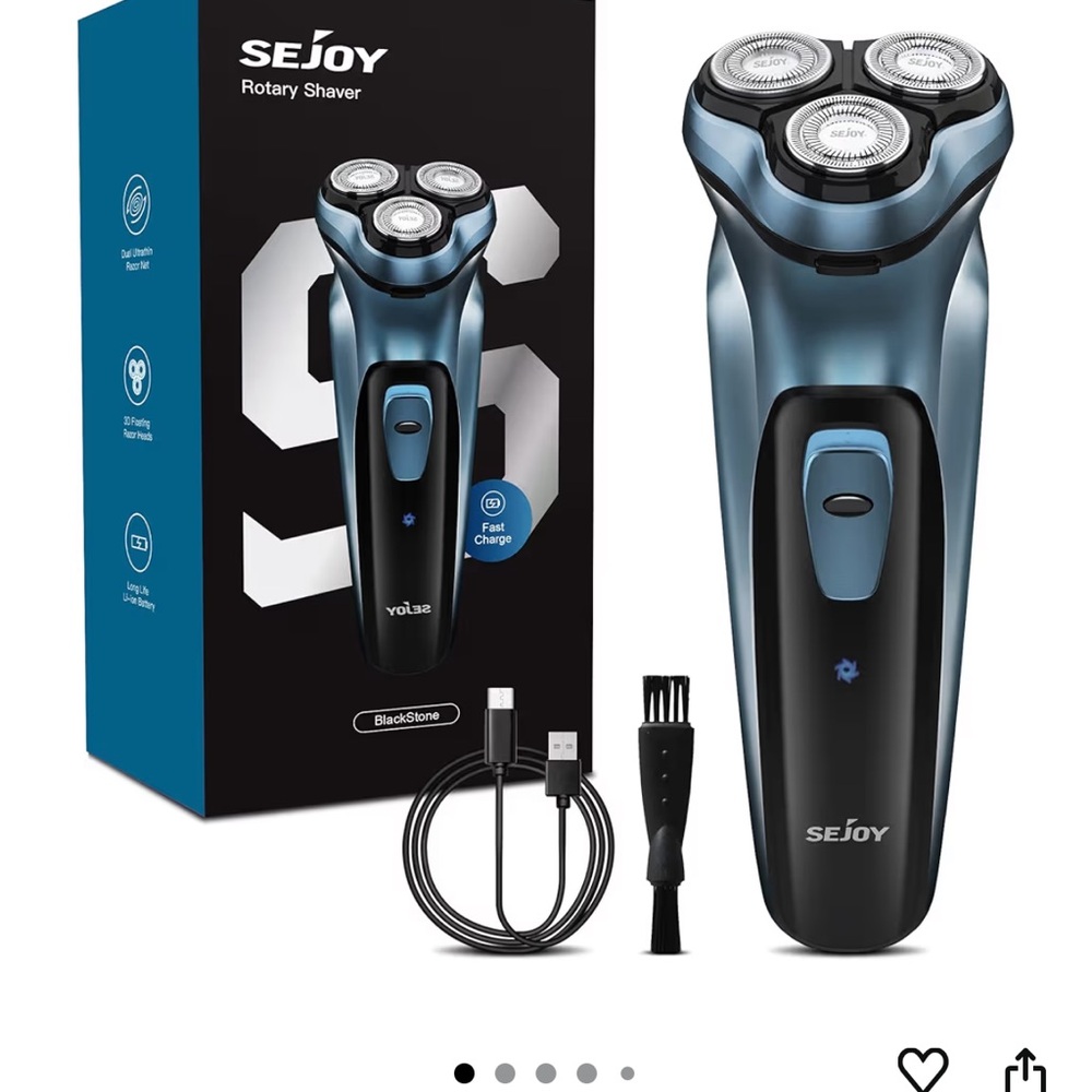 Black and Blue Electric Rotary Shaver